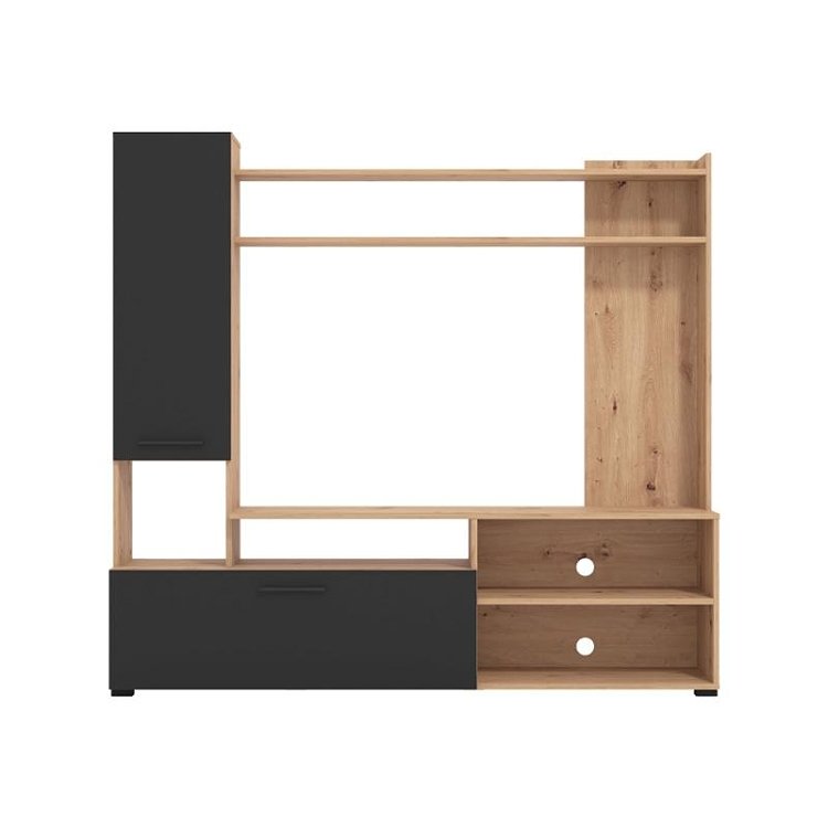 ΚΕΝΤΡΟ ΨΥΧΑΓΩΓΙΑΣ-ΣΥΝΘΕΣΗ BRAGA ARTISAN OAK-ΜΑΥΡΟ 168x35x157εκ 11011452
