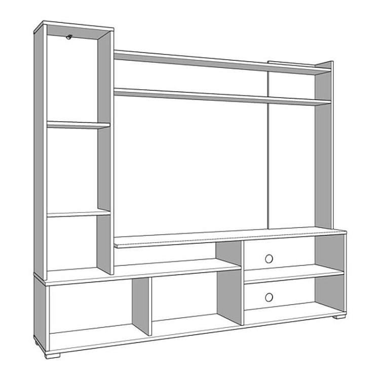 ΚΕΝΤΡΟ ΨΥΧΑΓΩΓΙΑΣ-ΣΥΝΘΕΣΗ BRAGA ARTISAN OAK-ΜΑΥΡΟ 168x35x157εκ 11011452