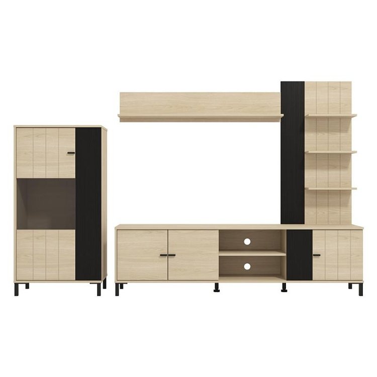 ΚΕΝΤΡΟ ΨΥΧΑΓΩΓΙΑΣ-ΣΥΝΘΕΣΗ CAMARGUE OAK-BLACK OAK 263x40x167εκ 11014735