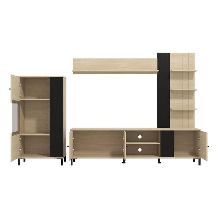 ΚΕΝΤΡΟ ΨΥΧΑΓΩΓΙΑΣ-ΣΥΝΘΕΣΗ CAMARGUE OAK-BLACK OAK 263x40x167εκ 11014735
