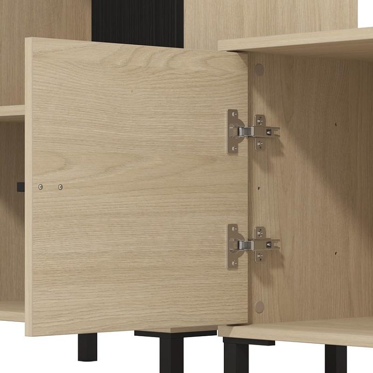 ΚΕΝΤΡΟ ΨΥΧΑΓΩΓΙΑΣ-ΣΥΝΘΕΣΗ CAMARGUE OAK-BLACK OAK 263x40x167εκ 11014735