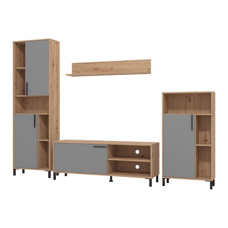 ΚΕΝΤΡΟ ΨΥΧΑΓΩΓΙΑΣ-ΣΥΝΘΕΣΗ CANTAL ARTISAN OAK-ΓΚΡΙ ΓΡΑΦΙΤΗΣ 279x38x192,5εκ 11012256