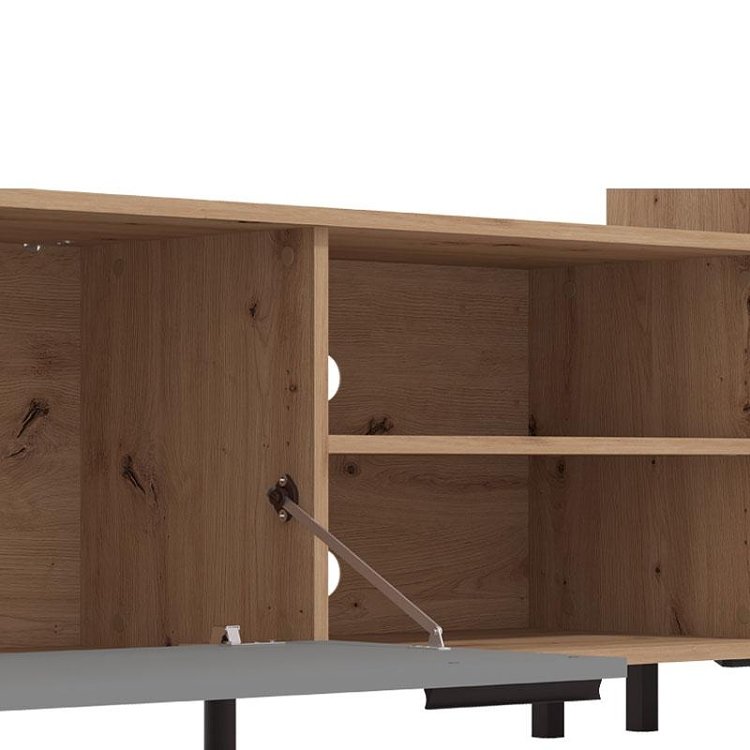 ΚΕΝΤΡΟ ΨΥΧΑΓΩΓΙΑΣ-ΣΥΝΘΕΣΗ CANTAL ARTISAN OAK-ΓΚΡΙ ΓΡΑΦΙΤΗΣ 279x38x192,5εκ 11012256