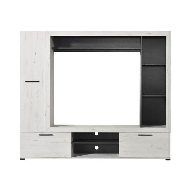 ΚΕΝΤΡΟ ΨΥΧΑΓΩΓΙΑΣ-ΣΥΝΘΕΣΗ LORCA WHITE OAK / ΜΑΥΡΟ 195.5x35x171.5εκ 11008353