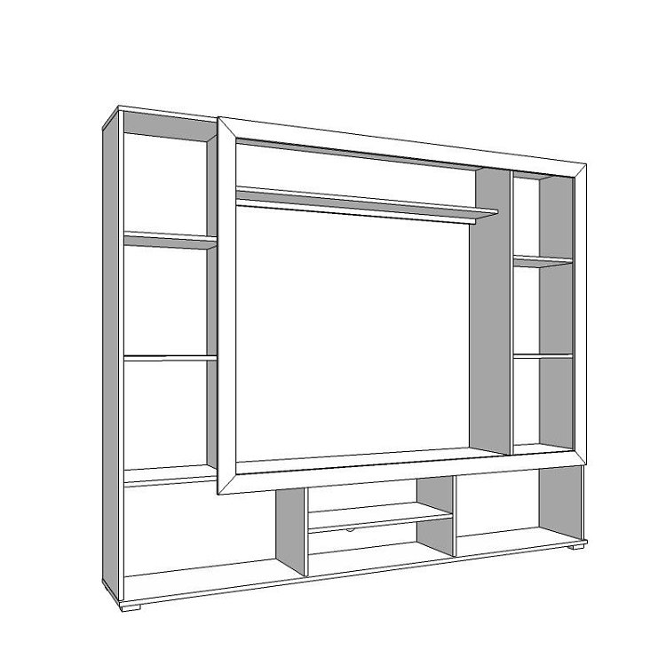 ΚΕΝΤΡΟ ΨΥΧΑΓΩΓΙΑΣ-ΣΥΝΘΕΣΗ LORCA WHITE OAK / ΜΑΥΡΟ 195.5x35x171.5εκ 11008353