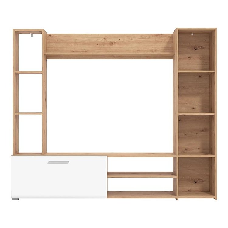 ΚΕΝΤΡΟ ΨΥΧΑΓΩΓΙΑΣ-ΣΥΝΘΕΣΗ MATARO ARTISAN OAK-ΛΕΥΚΟ 185x35x155εκ 11011444