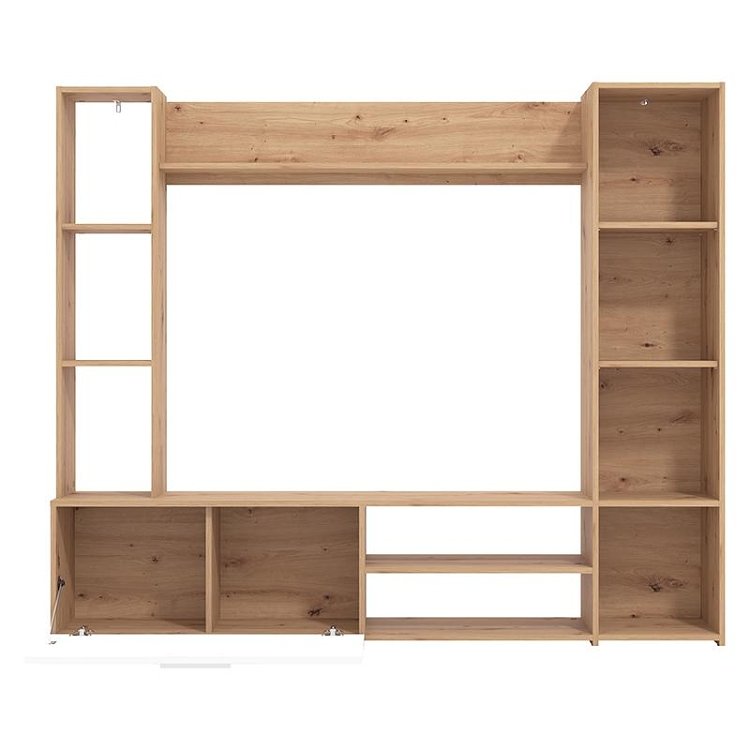 ΚΕΝΤΡΟ ΨΥΧΑΓΩΓΙΑΣ-ΣΥΝΘΕΣΗ MATARO ARTISAN OAK-ΛΕΥΚΟ 185x35x155εκ 11011444