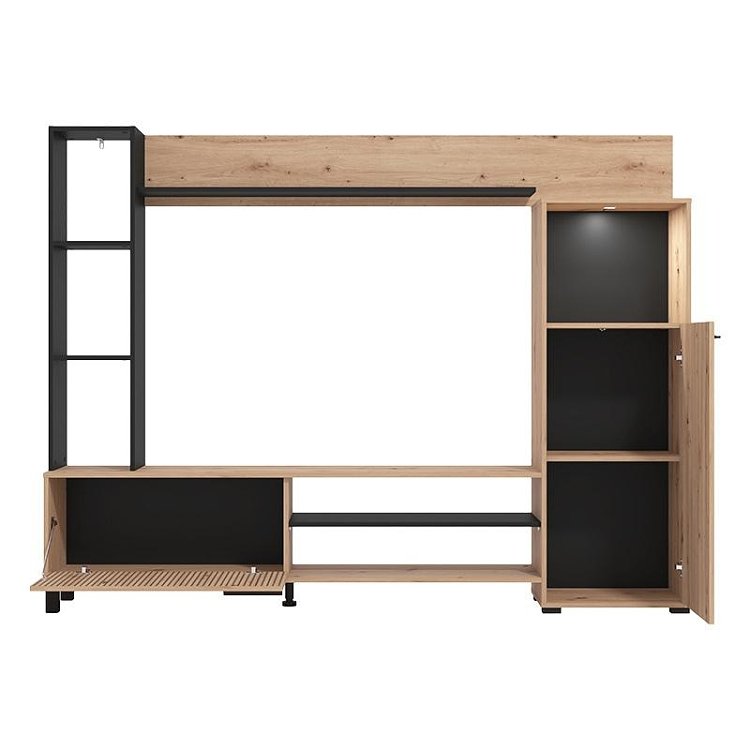 ΚΕΝΤΡΟ ΨΥΧΑΓΩΓΙΑΣ-ΣΥΝΘΕΣΗ RETIMNO ARTISAN OAK-ARTISAN OAK ΜΕ ΜΑΥΡΕΣ ΓΡΑΜΜΕΣ-ΜΑΥΡΟ 208x33x158εκ 11013492