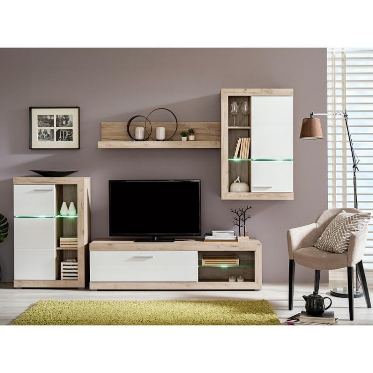 ΚΕΝΤΡΟ ΨΥΧΑΓΩΓΙΑΣ-ΣΥΝΘΕΣΗ ROSSO GREY OAK-ΛΕΥΚΗ ΛΑΚΑ 266x41x186εκ 11008773