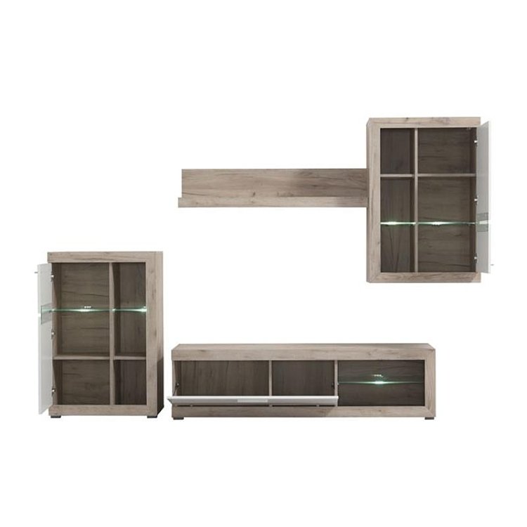 ΚΕΝΤΡΟ ΨΥΧΑΓΩΓΙΑΣ-ΣΥΝΘΕΣΗ ROSSO GREY OAK-ΛΕΥΚΗ ΛΑΚΑ 266x41x186εκ 11008773