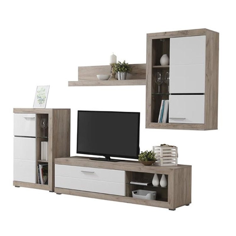 ΚΕΝΤΡΟ ΨΥΧΑΓΩΓΙΑΣ-ΣΥΝΘΕΣΗ ROSSO GREY OAK-ΛΕΥΚΗ ΛΑΚΑ 266x41x186εκ 11008773