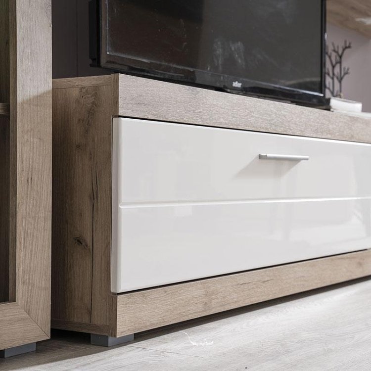 ΚΕΝΤΡΟ ΨΥΧΑΓΩΓΙΑΣ-ΣΥΝΘΕΣΗ ROSSO GREY OAK-ΛΕΥΚΗ ΛΑΚΑ 266x41x186εκ 11008773