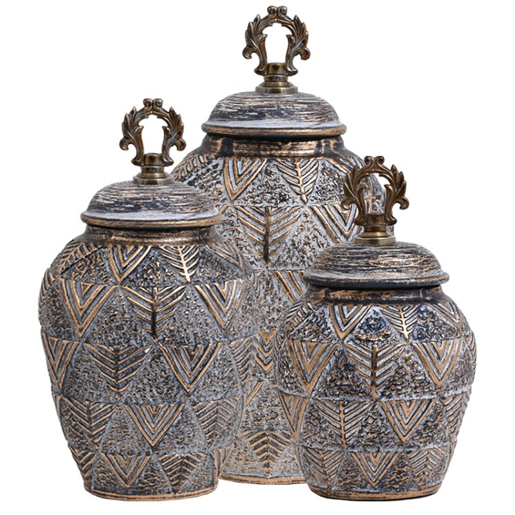 ΚΕΡΑΜΙΚΟ ΒΑΖΟ Fylliana 818684 ΓΚΡΙ-ΧΡΥΣΟ 20x17x34εκ 373-121-633