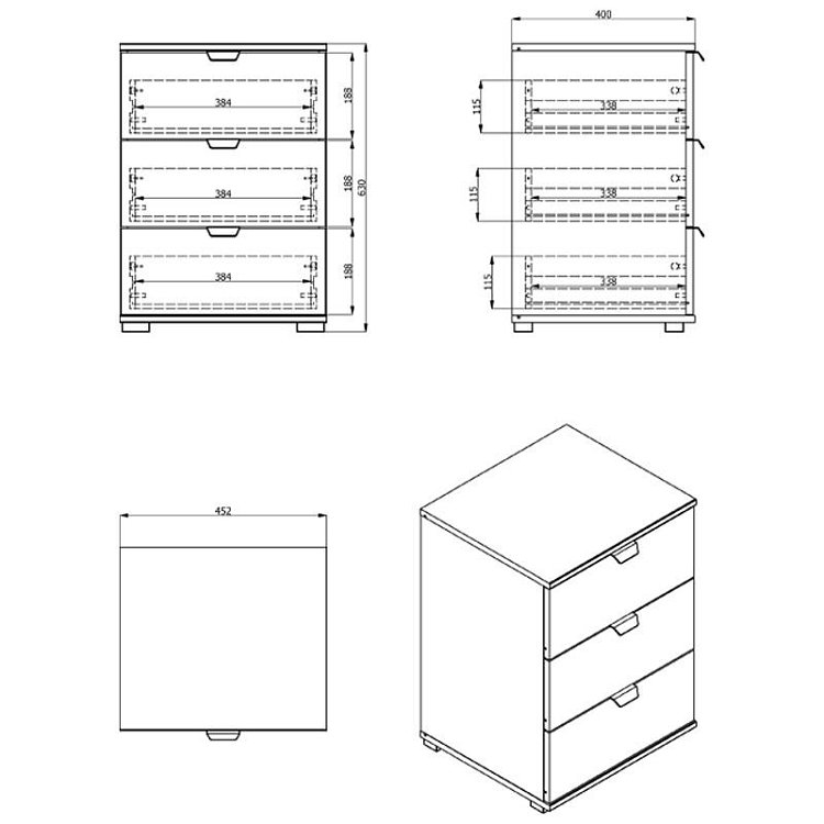 ΚΟΜΟΔΙΝΟ DUERO 3F ARTISAN OAK 45x40x63εκ 11008314
