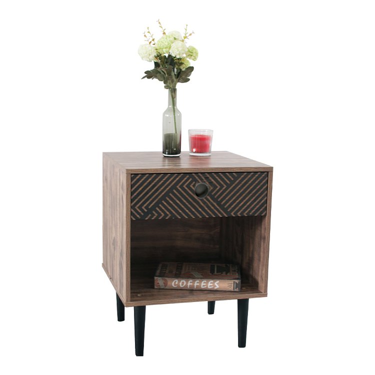 ΚΟΜΟΔΙΝΟ Fylliana "Home" ΜΑΥΡΟ ΜΕ GREY OAK 40x39.5x55εκ 271-00-024