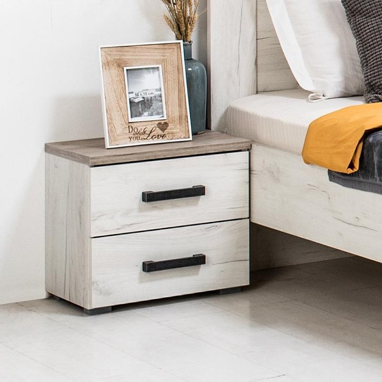 ΚΟΜΟΔΙΝΟ Kent ΝΟ GREY OAK/WHITE OAK 45x34x43εκ 11008687