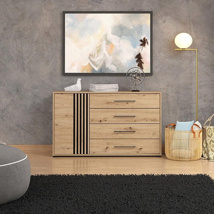 ΚΟΜΟΤΑ ASCALON 135 2K4F ARTISAN OAK-ΜΑΥΡΟ ΧΡΩΜΑ 138x40x82εκ 11013063