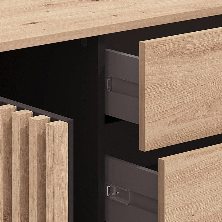 ΚΟΜΟΤΑ ASCALON 135 2K4F ARTISAN OAK-ΜΑΥΡΟ ΧΡΩΜΑ 138x40x82εκ 11013063