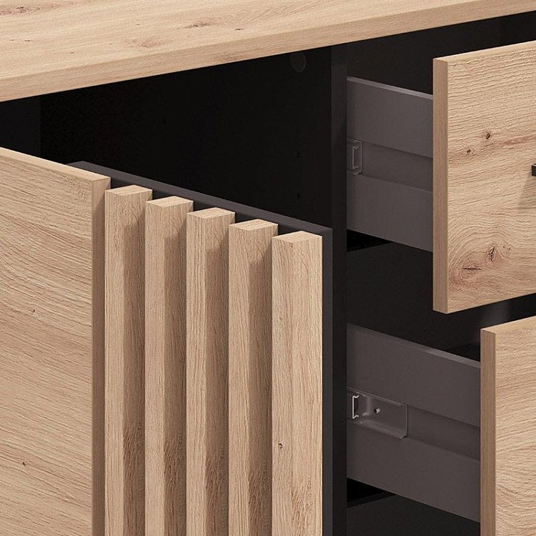 ΚΟΜΟΤΑ ASCALON 90 2K4F ARTISAN OAK-ΜΑΥΡΟ ΧΡΩΜΑ 93x40x82εκ 11013064
