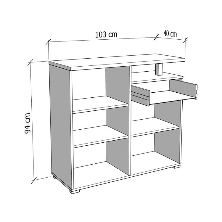 ΚΟΜΟΤΑ-ΜΠΟΥΦΕΣ ATERNO 103 2K1F2V ΛΕΥΚΟ/ARTISAN ΧΡΩΜΑ 103x40x94εκ 11014195