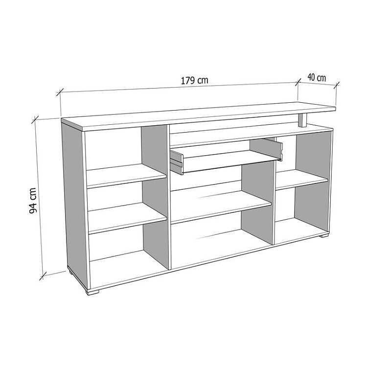 ΚΟΜΟΤΑ-ΜΠΟΥΦΕΣ ATERNO 180 4K1F4V ΛΕΥΚΟ/ARTISAN ΧΡΩΜΑ 180x40x94εκ 11014430