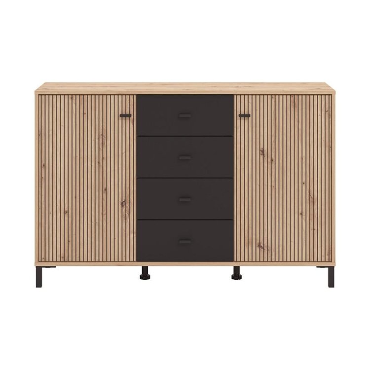 ΚΟΜΟΤΑ-ΜΠΟΥΦΕΣ AVIGNON 138 3K4F2V ARTISAN OAK-ΜΑΥΡΟ ΧΡΩΜΑ 139x40x90εκ 11014729