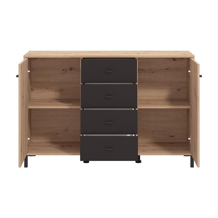 ΚΟΜΟΤΑ-ΜΠΟΥΦΕΣ AVIGNON 138 3K4F2V ARTISAN OAK-ΜΑΥΡΟ ΧΡΩΜΑ 139x40x90εκ 11014729