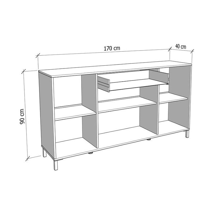 ΚΟΜΟΤΑ-ΜΠΟΥΦΕΣ AVIGNON 170 4K1F4V ARTISAN OAK-ΜΑΥΡΟ ΧΡΩΜΑ 170x40x90εκ 11014730