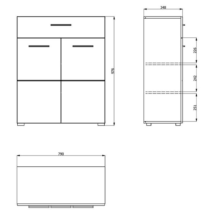 ΚΟΜΟΤΑ-ΜΠΟΥΦΕΣ Beny 2K1F ΛΕΥΚΟ-ΛΕΥΚΗ ΛΑΚΑ 79x35x97,5εκ 11008609