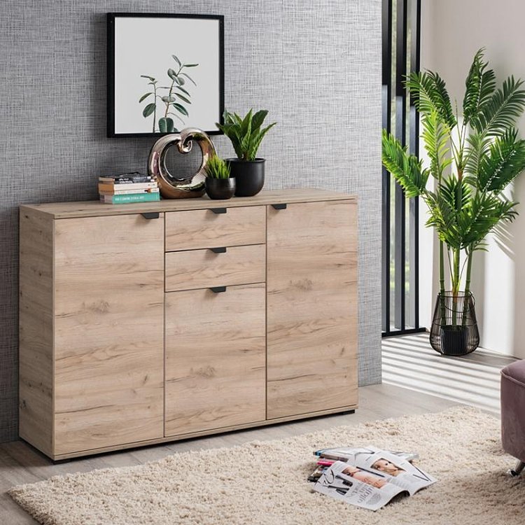 ΚΟΜΟΤΑ-ΜΠΟΥΦΕΣ DUERO 3K2F GREY OAK 135x40x95εκ 11008303