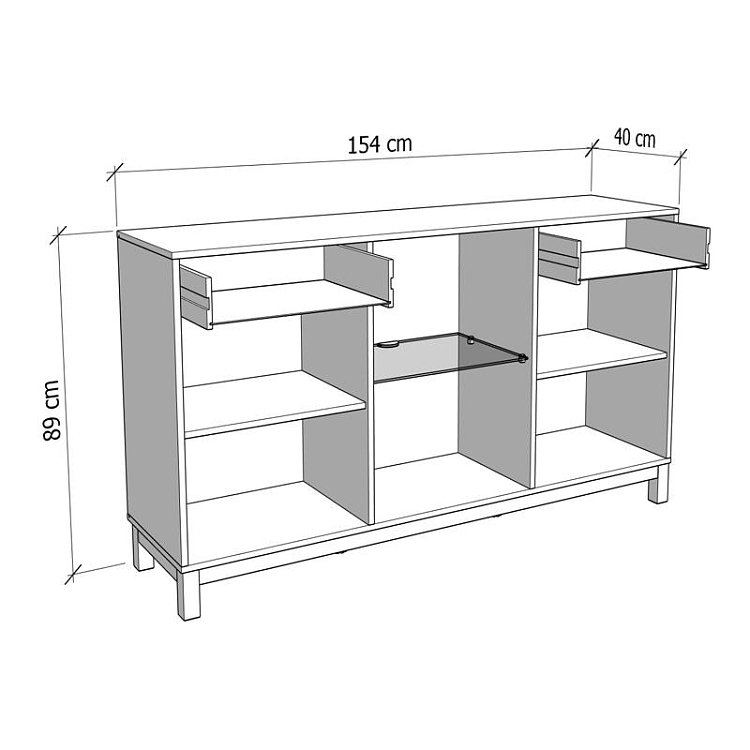 ΚΟΜΟΤΑ-ΜΠΟΥΦΕΣ ESSEX 154 3K2F3V VS1 CASHMERE/ARTISAN OAK 154x42x89εκ 11014717