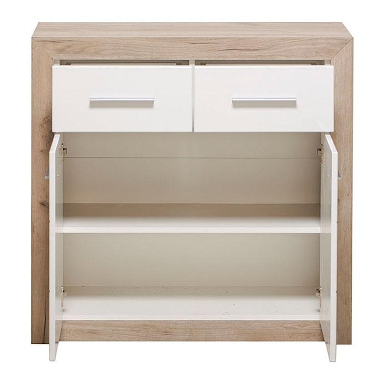 ΚΟΜΟΤΑ-ΜΠΟΥΦΕΣ Etna 2K2F Grey Oak-Λευκή Λάκα 93x35x90.5εκ 11008635