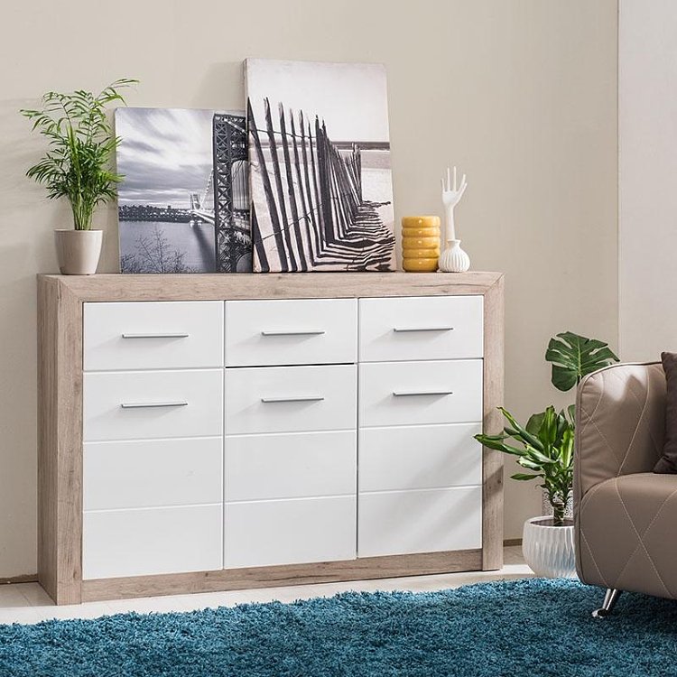 ΚΟΜΟΤΑ-ΜΠΟΥΦΕΣ Etna 3K3F Grey Oak - Λευκή Λάκκα 133x35x90.5εκ 11008634