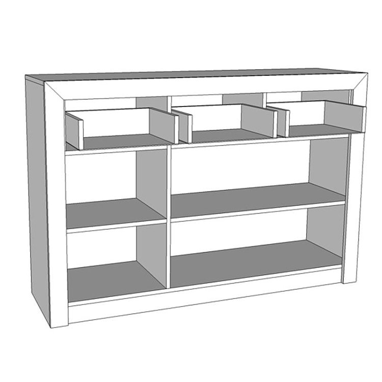 ΚΟΜΟΤΑ-ΜΠΟΥΦΕΣ Etna 3K3F Grey Oak - Λευκή Λάκκα 133x35x90.5εκ 11008634