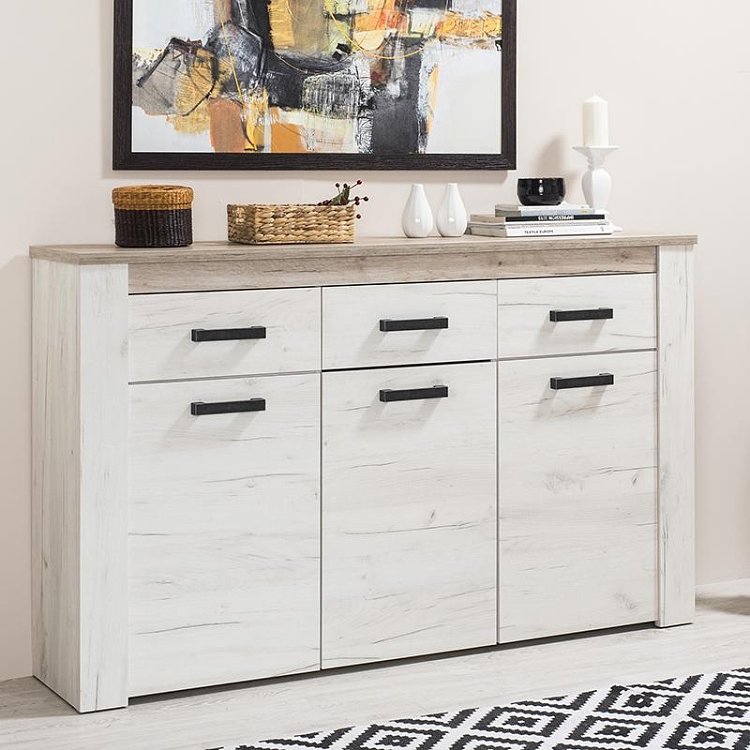 ΚΟΜΟΤΑ-ΜΠΟΥΦΕΣ Kent 160 3Κ3F GREY OAK/WHITE OAK 160x37x98εκ knt 11008627