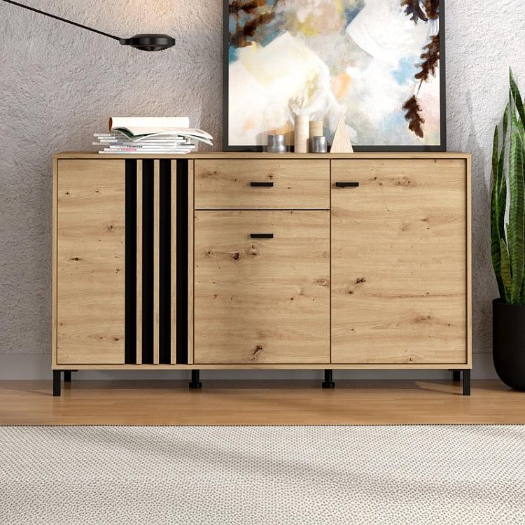ΚΟΜΟΤΑ-ΜΠΟΥΦΕΣ LAVAL 157 3K1F3V ARTISAN ΟΑΚ/ΜΑΥΡΟ 157x40x90εκ 11014529