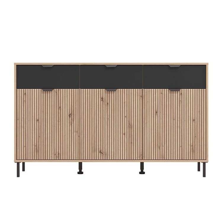 ΚΟΜΟΤΑ-ΜΠΟΥΦΕΣ MAYENNE 3K3F ARTISAN OAK-ΜΑΥΡΟ MAT 157x40x93εκ 11013359