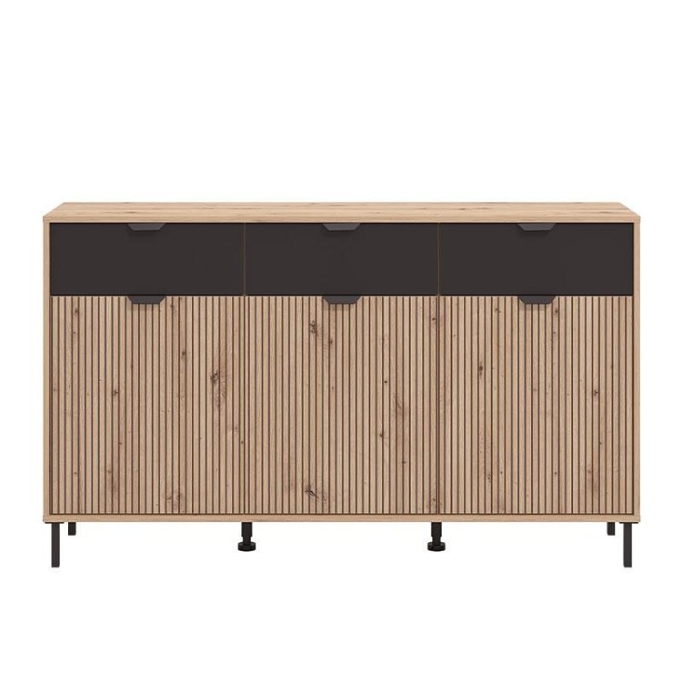 ΚΟΜΟΤΑ-ΜΠΟΥΦΕΣ MAYENNE 3K3F ARTISAN OAK-ΜΑΥΡΟ MAT 157x40x93εκ 11013359