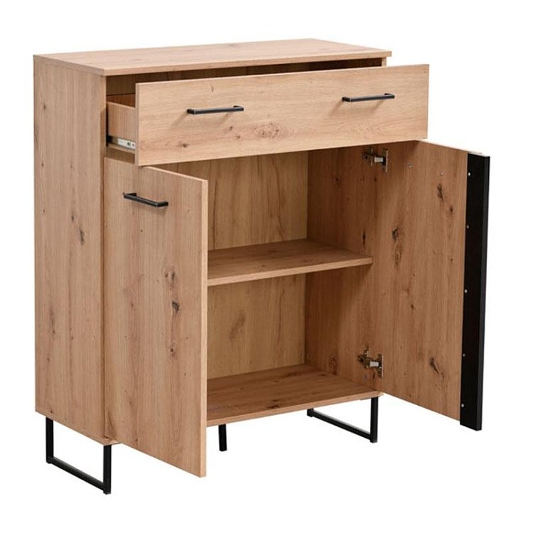 ΚΟΜΟΤΑ-ΜΠΟΥΦΕΣ SARDINIA 2K1F ARTISAN OAK / ΜΑΥΡΟ 84,5x35x103,5εκ 11008259