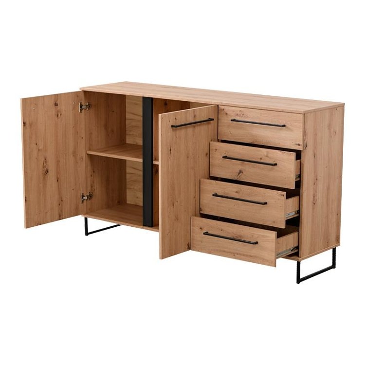 ΚΟΜΟΤΑ-ΜΠΟΥΦΕΣ SARDINIA 3K4F ARTISAN OAK / ΜΑΥΡΟ 159x42x92.5εκ srd 11008230