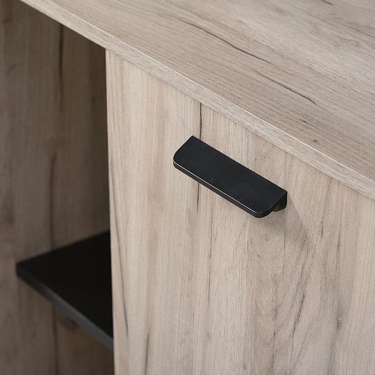 ΚΟΜΟΤΑ-ΜΠΟΥΦΕΣ UMBRIA 3K4F GREY OAK-ΜΑΥΡΟ 137x40x90εκ 11008659