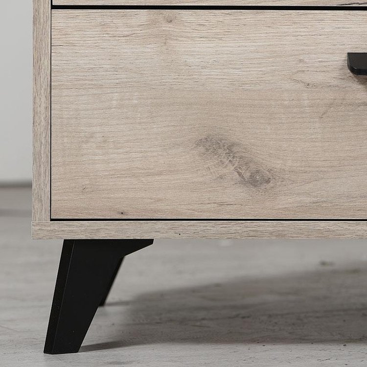 ΚΟΜΟΤΑ-ΜΠΟΥΦΕΣ UMBRIA 3K4F GREY OAK-ΜΑΥΡΟ 137x40x90εκ 11008659