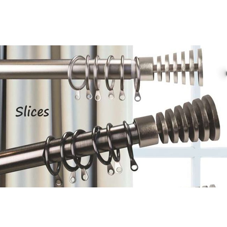 Κουρτινόβεργα Επεκτεινόμενη 120-210cm Slices Black Nickel