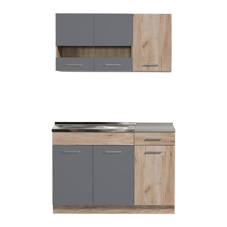 ΚΟΥΖΙΝΑ DALILA 120 GREY OAK / ΓΚΡΙ 120x51,5x206,5εκ 11008357