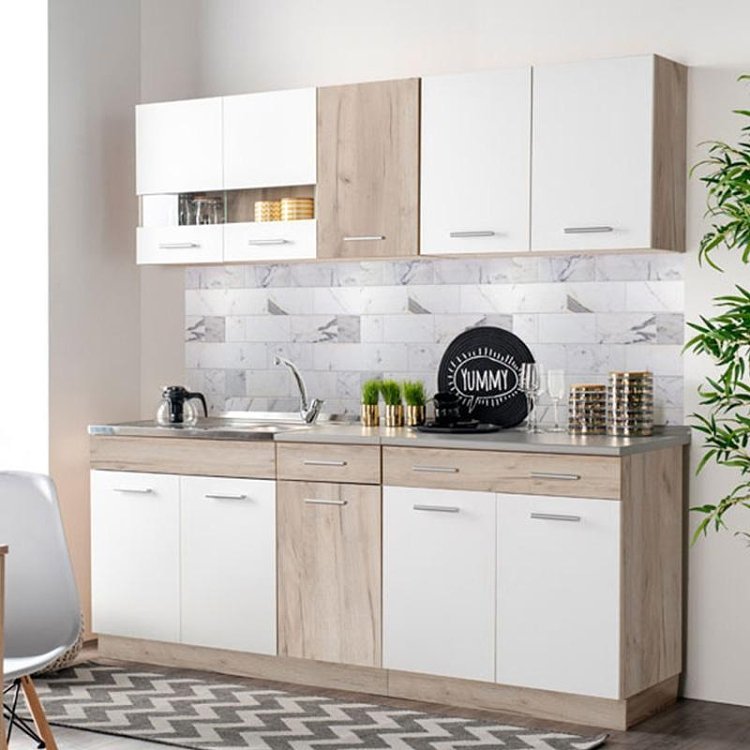 ΚΟΥΖΙΝΑ DALILA 120 GREY OAK / ΛΕΥΚΟ 120x51,5x206,5εκ 11008356