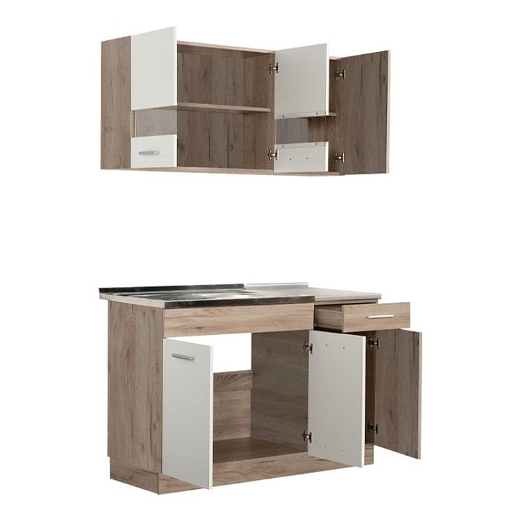 ΚΟΥΖΙΝΑ DALILA 120 GREY OAK / ΛΕΥΚΟ 120x51,5x206,5εκ 11008356