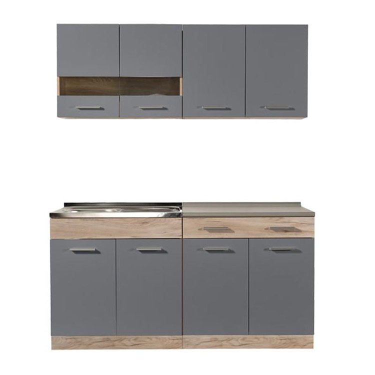ΚΟΥΖΙΝΑ DALILA 160 GREY OAK / ΓΚΡΙ 160x51,5x206,5εκ 11008333