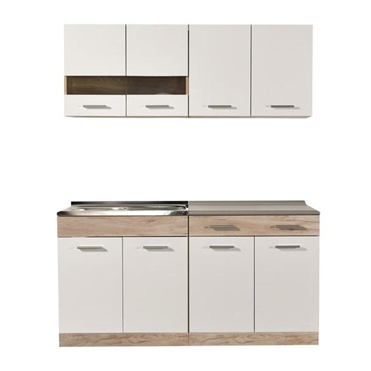 ΚΟΥΖΙΝΑ DALILA 160 GREY OAK / ΛΕΥΚΟ 160x51,5x206,5εκ 11008332