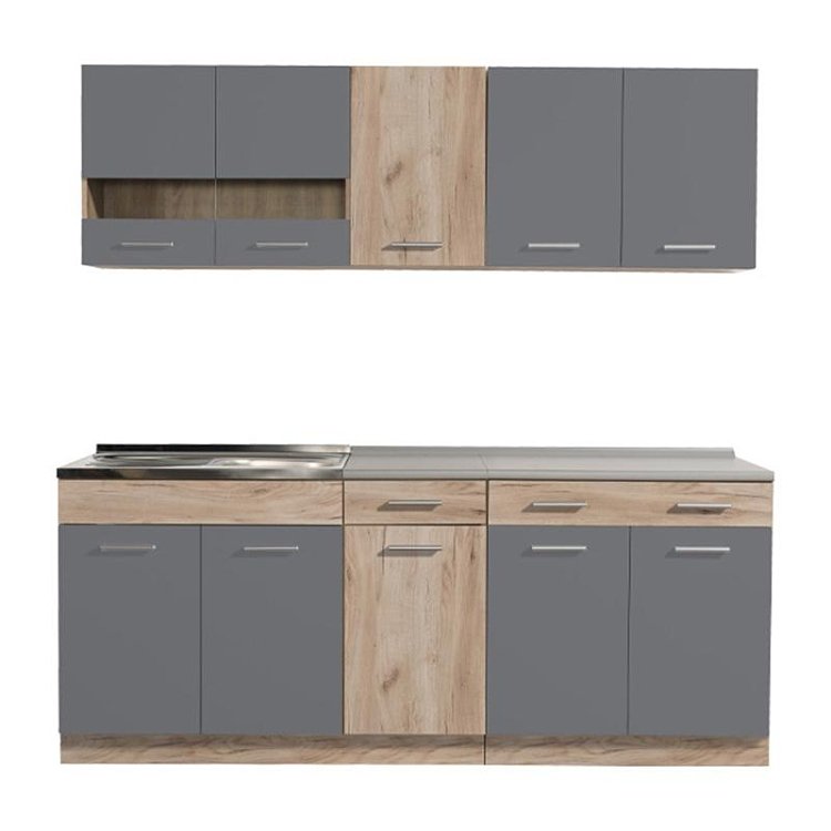 ΚΟΥΖΙΝΑ DALILA 200 GREY OAK / ΓΚΡΙ 200x51,5x206,5εκ 11008335