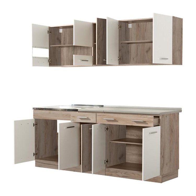 ΚΟΥΖΙΝΑ DALILA 200 GREY OAK / ΛΕΥΚΟ 200x51,5x206,5εκ 11008334